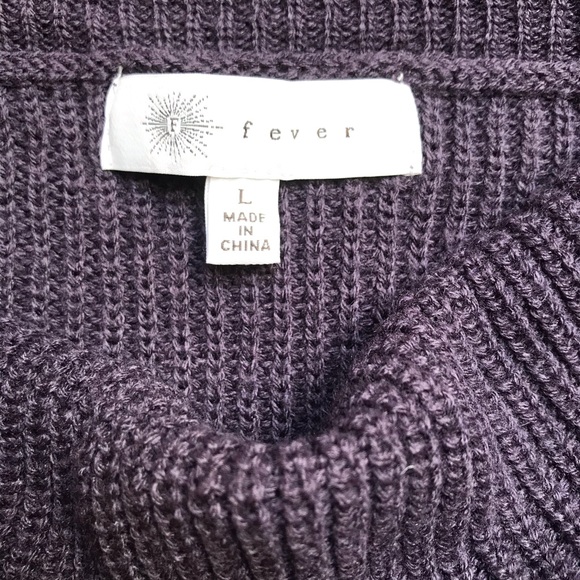 Fever Eggplant Knit Sweater, EUC, L - Picture 8 of 16